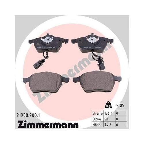 Bremsscheibe ZIMMERMANN 100.1216.52 SPORT Z für VAG AUDI (FAW) VW (SVW)