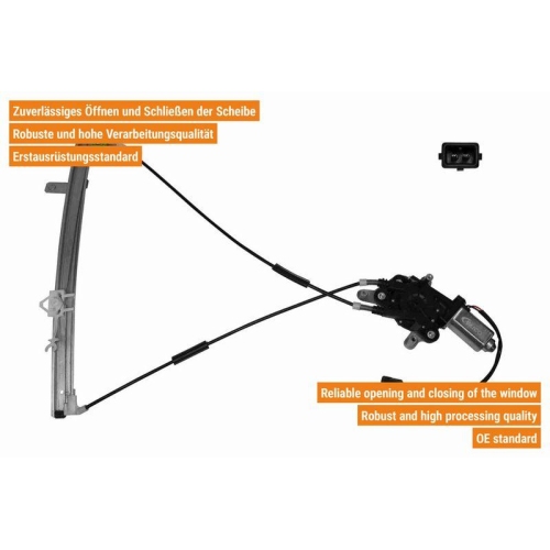 VAICO Fensterheber links und rechts elektrisch vorne V42-0340 + V42-0341 f&uuml;r PEUGEOT