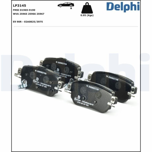 DELPHI LP3145 Bremsbelagsatz, Scheibenbremse f&uuml;r NISSAN RENAULT NISSAN (DFAC)