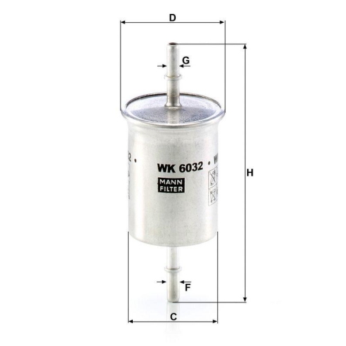 Kraftstofffilter MANN-FILTER WK 6032 f&uuml;r SMART