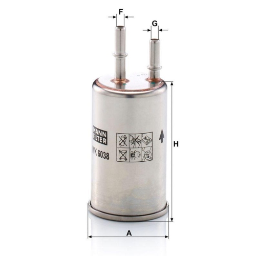 Kraftstofffilter MANN-FILTER WK 6038 f&uuml;r VOLVO