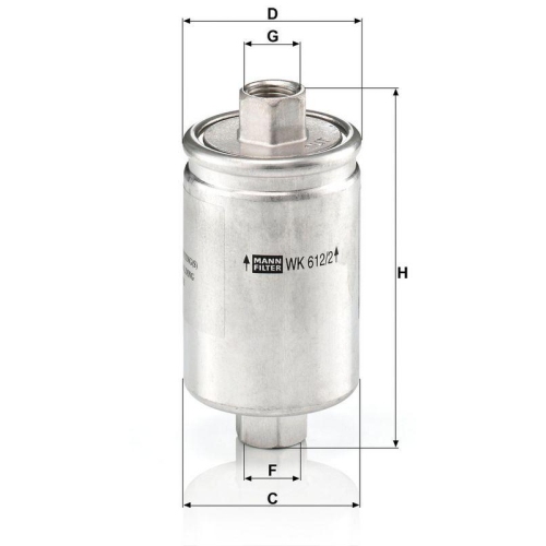 Kraftstofffilter MANN-FILTER WK 612/2 f&uuml;r FORD ISUZU JAGUAR ROVER DAEWOO HYSTER