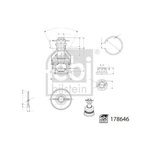 FEBI BILSTEIN Trag-/F&uuml;hrungsgelenk 178646 f&uuml;r SUZUKI, Vorderachse links