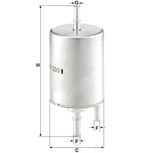 Kraftstofffilter MANN-FILTER WK 720/3 f&uuml;r VAG