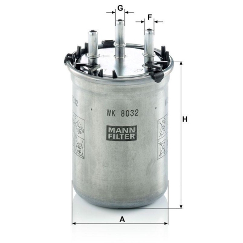 Kraftstofffilter MANN-FILTER WK 8032 f&uuml;r VAG