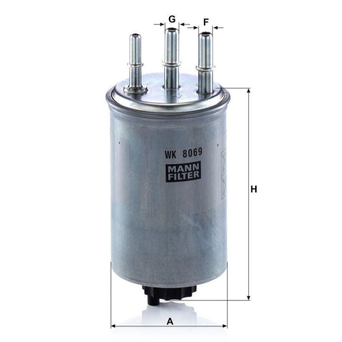 Kraftstofffilter MANN-FILTER WK 8069 f&uuml;r FORD JAGUAR SSANGYONG TATA KIA