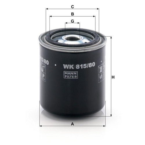 Kraftstofffilter MANN-FILTER WK 815/80 f&uuml;r ISUZU NISSAN TOYOTA CASE IH HITACHI