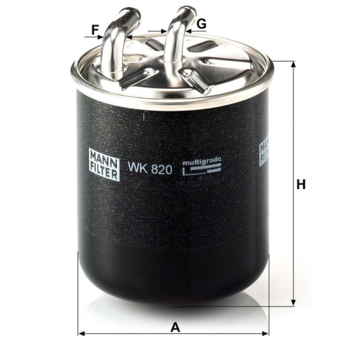 Kraftstofffilter MANN-FILTER WK 820 f&uuml;r MERCEDES-BENZ MITSUBISHI SMART