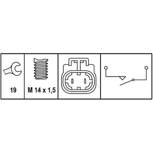 HELLA Schalter, R&uuml;ckfahrleuchte 6ZF 008 621-291 f&uuml;r MERCEDES-BENZ NISSAN HOLDEN