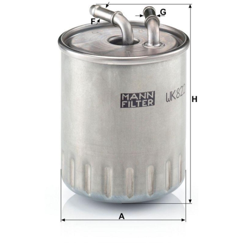 Kraftstofffilter MANN-FILTER WK 822/3 f&uuml;r MERCEDES-BENZ
