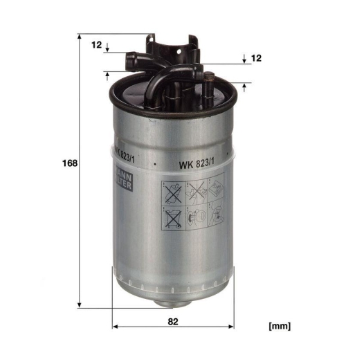 Kraftstofffilter MANN-FILTER WK 823/1 f&uuml;r VAG
