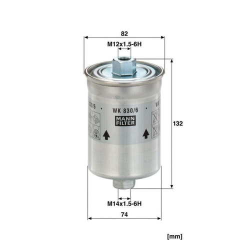 Kraftstofffilter MANN-FILTER WK 830/6 x f&uuml;r FIAT JAGUAR SAAB VOLVO VAG