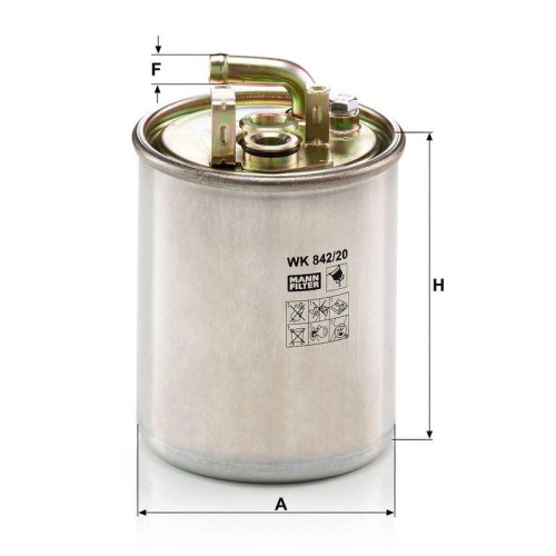 Kraftstofffilter MANN-FILTER WK 842/20 f&uuml;r CHRYSLER FIAT MERCEDES-BENZ