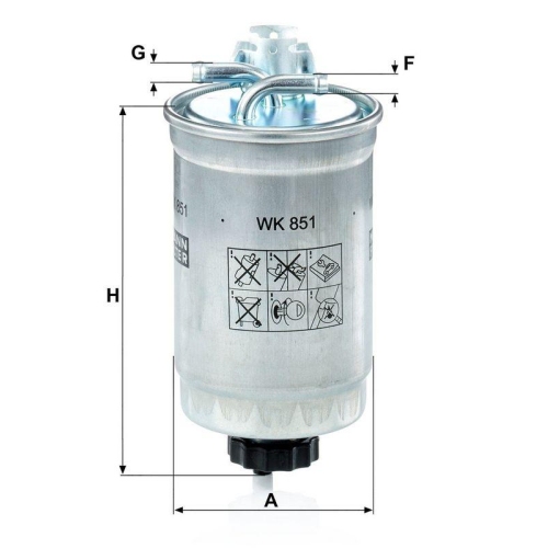 Kraftstofffilter MANN-FILTER WK 851 f&uuml;r FORD