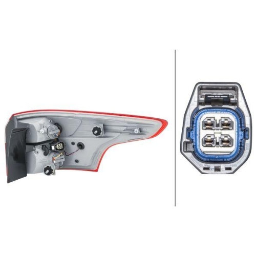 HELLA Heckleuchte 2VA 354 995-151 für FORD, links