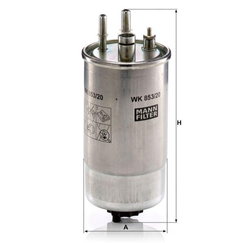 Kraftstofffilter MANN-FILTER WK 853/20 f&uuml;r FIAT FORD