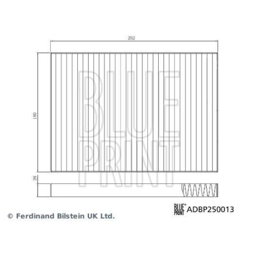 Filter, Innenraumluft BLUE PRINT ADBP250013 für TESLA