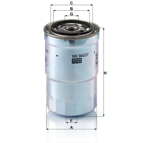 Kraftstofffilter MANN-FILTER WK 940/37 x f&uuml;r MITSUBISHI