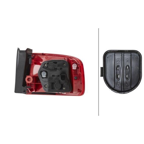HELLA Heckleuchte 2VA 009 686-111 für AUDI VW, links