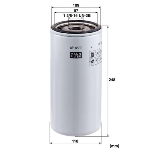 &Ouml;lfilter MANN-FILTER WP 1270 f&uuml;r MITSUBISHI