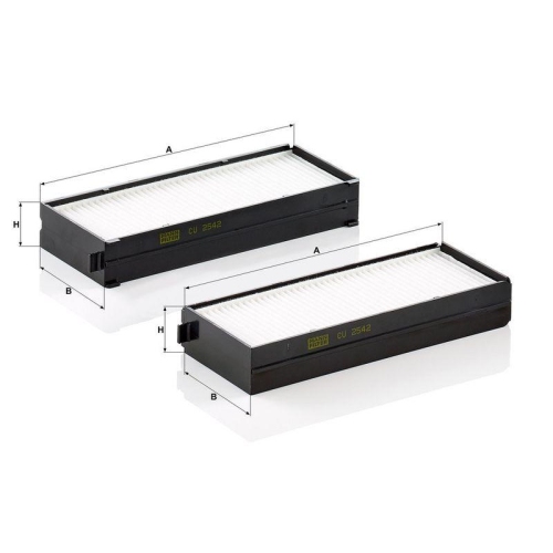 Filter, Innenraumluft MANN-FILTER CU 2542-2 f&uuml;r HYUNDAI