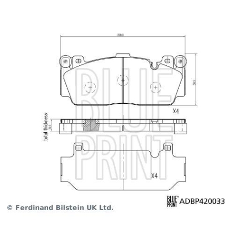 Bremsbelagsatz, Scheibenbremse BLUE PRINT ADBP420033 f&uuml;r BMW, Vorderachse