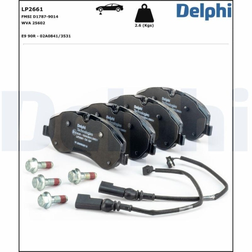 DELPHI LP2661 Bremsbelagsatz, Scheibenbremse f&uuml;r FORD, Vorderachse