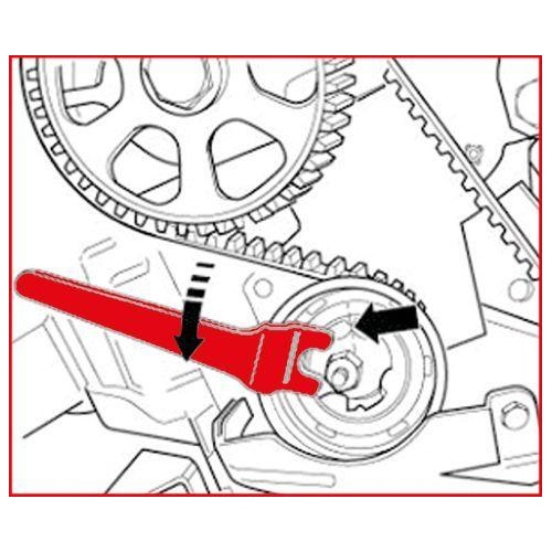 Schlüssel, Zahnriemenspannrolle KS TOOLS 400.9008 für AUDI CHRYSLER SEAT SKODA