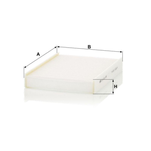 Filter, Innenraumluft MANN-FILTER CU 26 006 f&uuml;r VAG, unter der Mittelkonsole