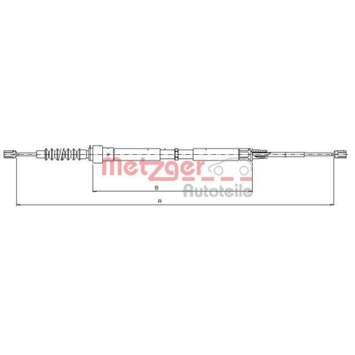 Seilzug, Feststellbremse METZGER AUTOTEILE 10.7504 f&uuml;r VAG, hinten links