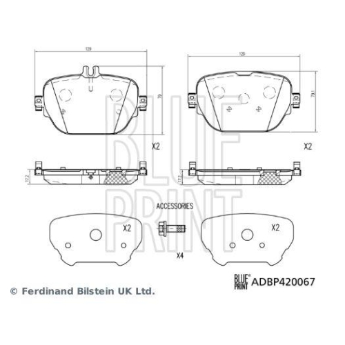 Bremsbelagsatz, Scheibenbremse BLUE PRINT ADBP420067 f&uuml;r MERCEDES-BENZ