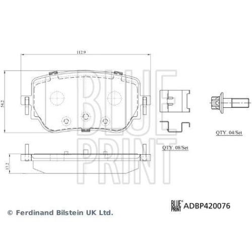 Bremsbelagsatz, Scheibenbremse BLUE PRINT ADBP420076 für MERCEDES-BENZ