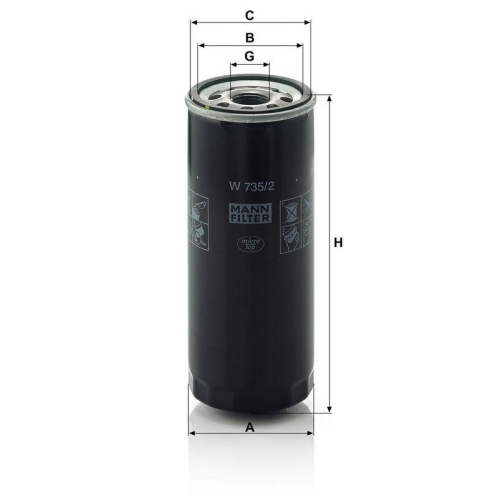 &Ouml;lfilter MANN-FILTER W 735/2 f&uuml;r VAG