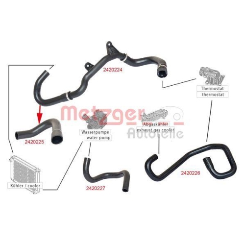 K&uuml;hlerschlauch METZGER 2420227 f&uuml;r CITRO&Euml;N FIAT FORD PEUGEOT