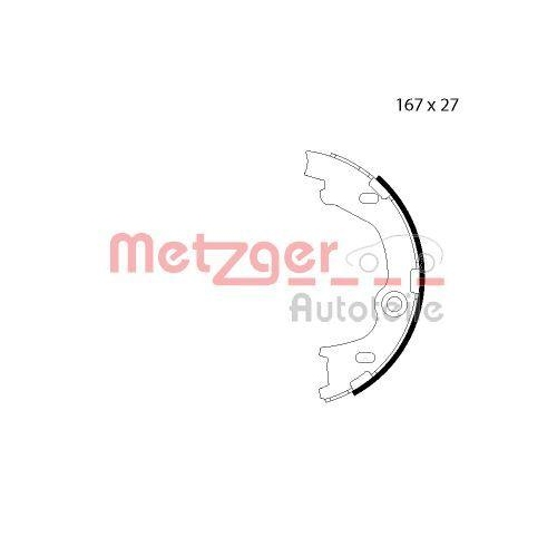 Bremsbackensatz, Feststellbremse METZGER MG 126 für HYUNDAI, Hinterachse links