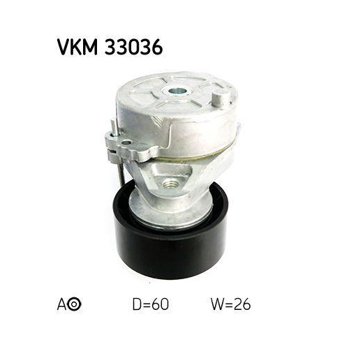 Riemenspanner, Keilrippenriemen SKF VKM 33036 f&uuml;r CITRO&Euml;N PEUGEOT, links, oben
