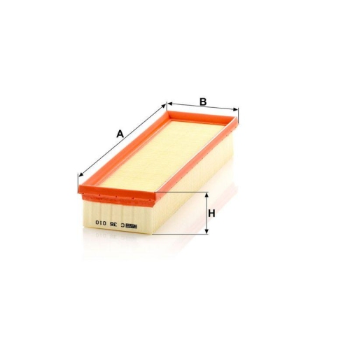 Luftfilter MANN-FILTER C 36 010 f&uuml;r CITRO&Euml;N PEUGEOT