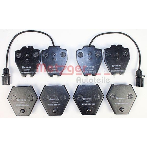 Bremsbelagsatz, Scheibenbremse METZGER 1170231 f&uuml;r AUDI, Vorderachse