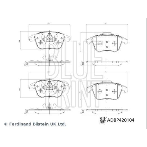 Bremsbelagsatz, Scheibenbremse BLUE PRINT ADBP420104 f&uuml;r CITRO&Euml;N PEUGEOT