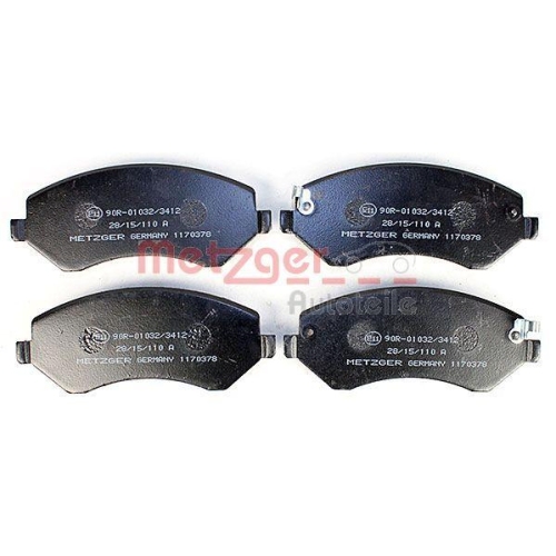 Bremsbelagsatz, Scheibenbremse METZGER 1170378 f&uuml;r CHRYSLER, Vorderachse