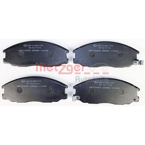 Bremsbelagsatz, Scheibenbremse METZGER 1170402 f&uuml;r HYUNDAI, Vorderachse