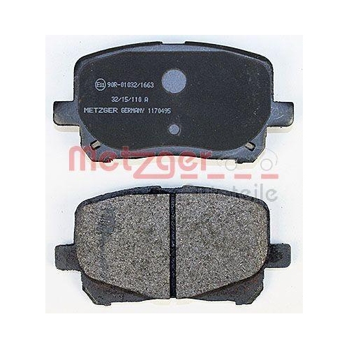 Bremsbelagsatz, Scheibenbremse METZGER 1170495 f&uuml;r TOYOTA, Vorderachse