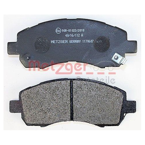 Bremsbelagsatz, Scheibenbremse METZGER 1170607 f&uuml;r SUBARU, Vorderachse