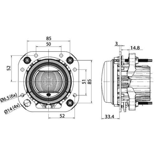 HELLA Fernscheinwerfer 1F0 011 988-121 für AEBI IVECO MERCEDES-BENZ SCANIA TATRA