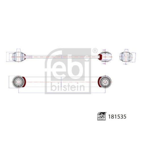 FEBI BILSTEIN Stange/Strebe, Stabilisator 181535 f&uuml;r MAN, Vorderachse links