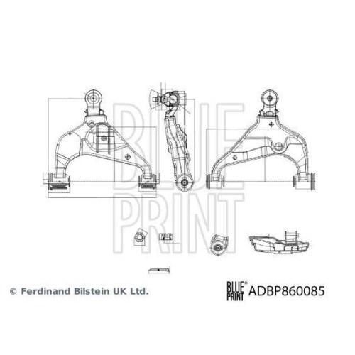 Lenker, Radaufh&auml;ngung BLUE PRINT ADBP860085 f&uuml;r TOYOTA, Vorderachse links, unten
