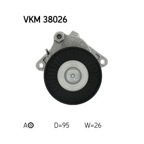 Riemenspanner, Keilrippenriemen SKF VKM 38026 f&uuml;r CHRYSLER MERCEDES-BENZ, links