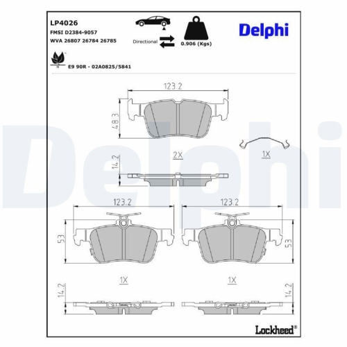 DELPHI LP5059EV Bremsbelagsatz, Scheibenbremse f&uuml;r FORD FORD USA FORD (CHANGAN)