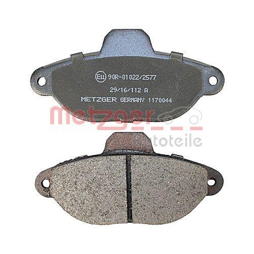 Bremsbelagsatz, Scheibenbremse METZGER 1170044 f&uuml;r FIAT LANCIA, Vorderachse