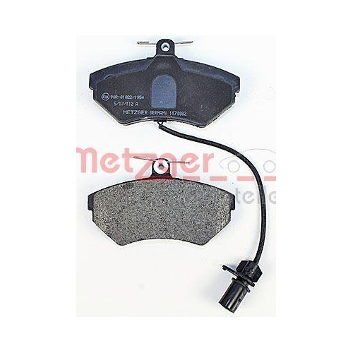 Bremsbelagsatz, Scheibenbremse METZGER 1170082 GREENPARTS f&uuml;r VW VAG